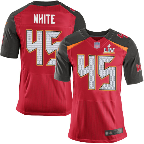 Buccaneers #45 Devin White Red Team Color Men's Super Bowl LV Bound Stitched Vapor Untouchable Elite Jersey
