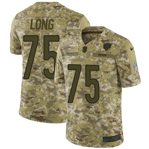 Chicago Bears #75 Kyle Long Camo Men's Stitched Limited 2018 Salute To Service Jersey Men's