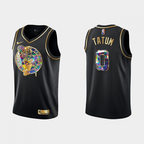 Boston Boston Celtics #0 Jayson Tatum Mens Golden Edition Diamond Logo 2021/22 Swingman Jersey - Black Mens