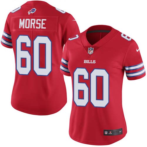 Buffalo Bills #60 Mitch Morse Red Women's Stitched Limited Rush Jersey Womens