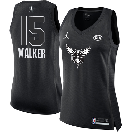 Charlotte Hornets #15 Kemba Walker Black Womens Jordan Swingman 2018 All-Star Game Jersey Womens
