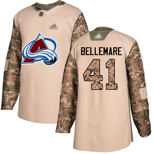 Adidas Colorado Avalanche #41 Pierre-Edouard Bellemare Camo Authentic 2017 Veterans Day Stitched Jersey Men's