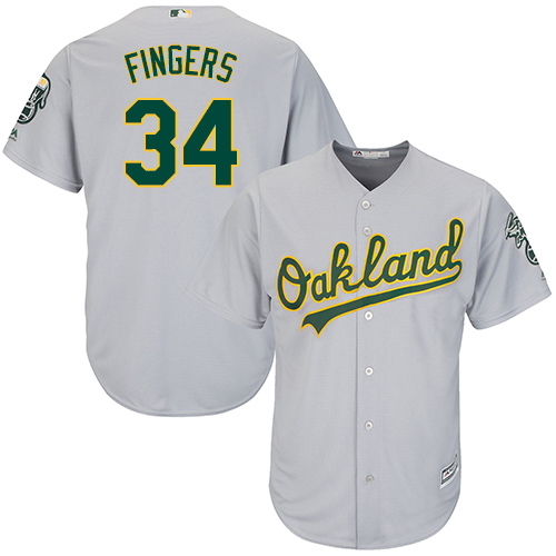 Oakland Athletics #34 Rollie Fingers Grey Cool Base Stitched Youth Jersey Youth