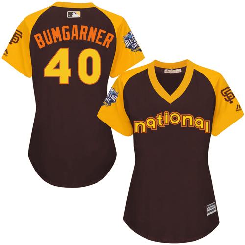 San Francisco Giants #40 Madison Bumgarner Brown 2016 All-Star National League Women's Stitched Jersey Womens