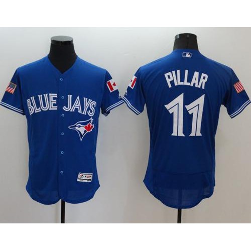 Toronto Blue Jays #11 Kevin Pillar Blue Fashion Stars & Stripes Flexbase Authentic Stitched Jersey Men's