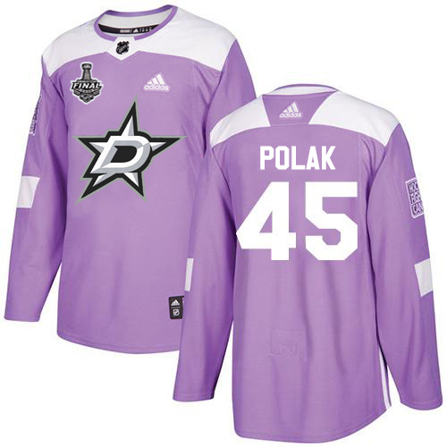 Adidas Dallas Stars #45 Roman Polak Purple Authentic Fights Cancer 2020 Stanley Cup Final Stitched Jersey Men's