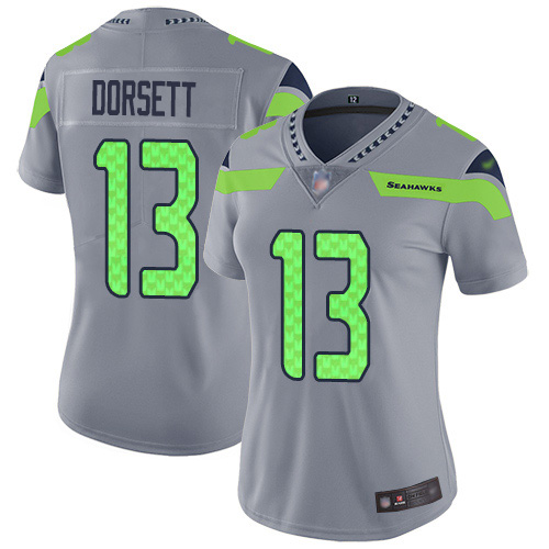 Seattle Seahawks #13 Phillip Dorsett Gray Women's Stitched Limited Inverted Legend Jersey Womens