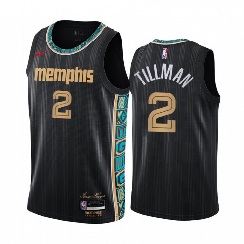 Memphis Grizzlies #2 Xavier Tillman Black Womens Swingman 2020-21 City Edition Jersey Womens