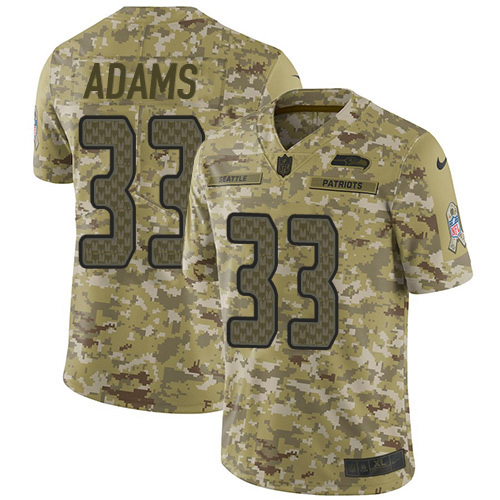 Seahawks #33 Jamal Adams Camo Youth Stitched Limited 2018 Salute To Service Jersey