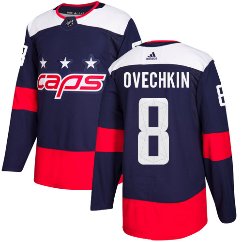 Adidas Washington Capitals #8 Alex Ovechkin Navy Authentic 2018 Stadium Series Stitched Youth Jersey Youth