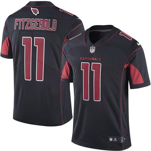 Cardinals #11 Larry Fitzgerald Black Youth Stitched Limited Rush Jersey
