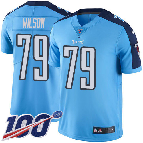 Tennessee Titans #79 Isaiah Wilson Light Blue Youth Stitched Limited Rush 100th Season Jersey Youth
