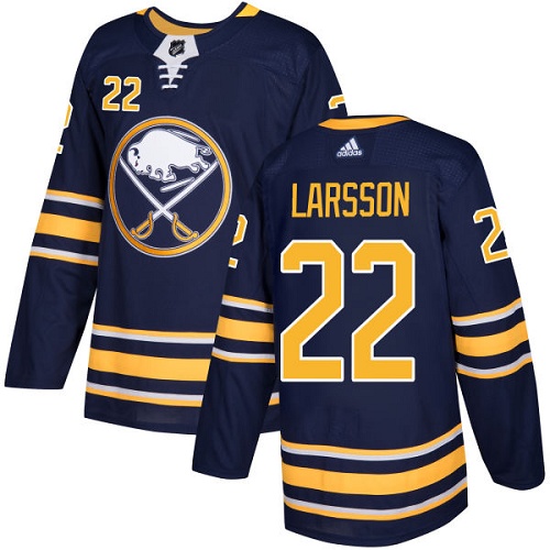 Adidas Buffalo Sabres #22 Johan Larsson Navy Blue Home Authentic Stitched Jersey Men's