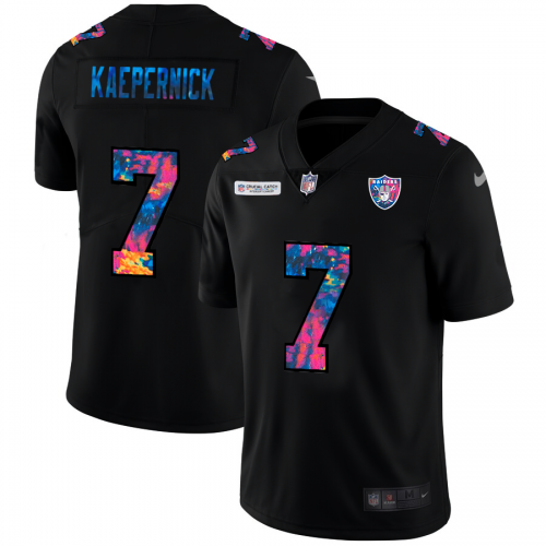 Las Vegas Las Vegas Raiders #7 Colin Kaepernick Men's Multi-Color Black 2020 Crucial Catch Vapor Untouchable Limited Jersey Men's