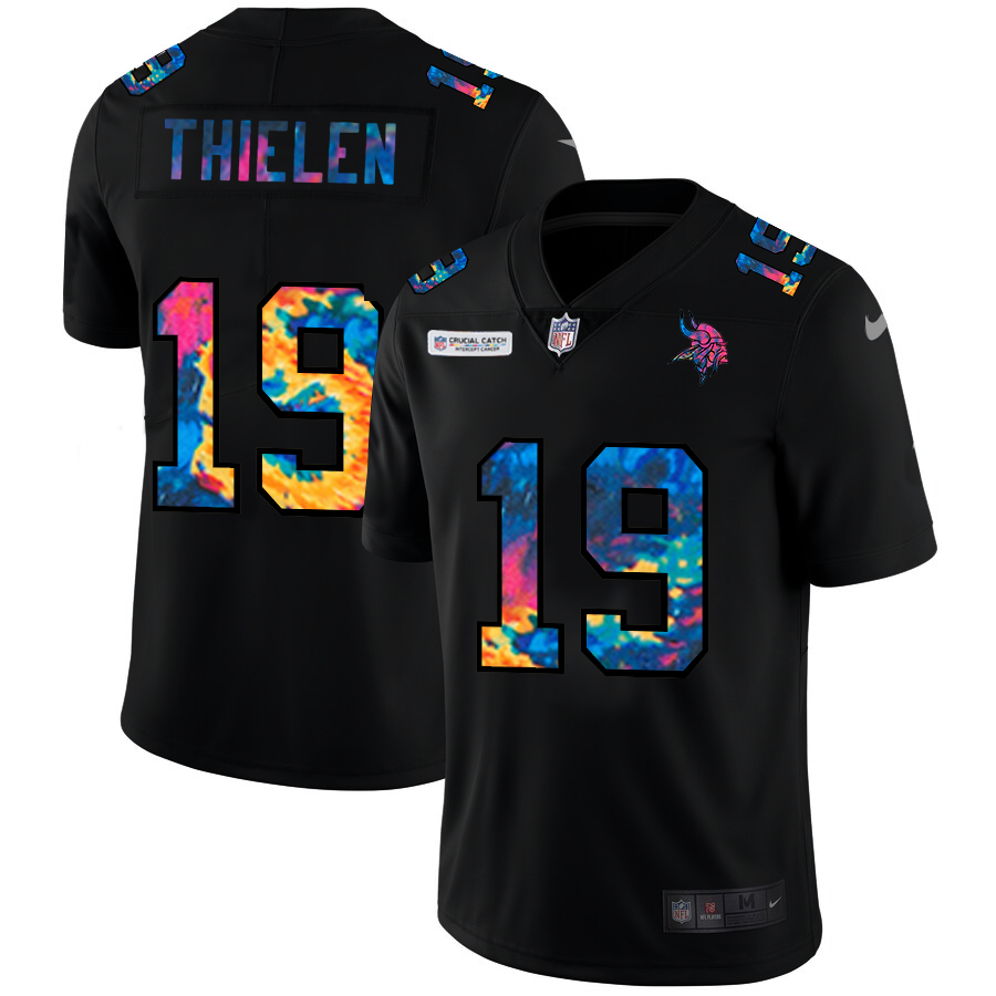 Minnesota Vikings #19 Adam Thielen Men's Multi-Color Black 2020 Crucial Catch Vapor Untouchable Limited Jersey