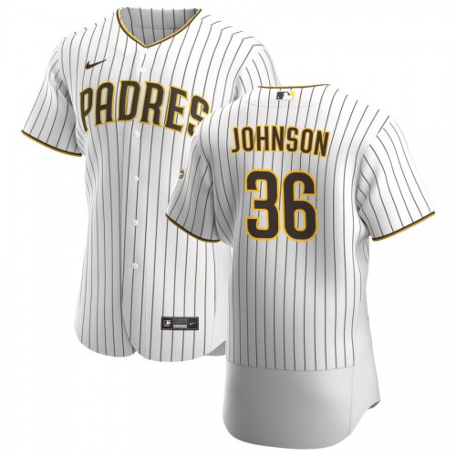 San Diego San Diego Padres #36 Pierce Johnson Men's White Brown Home 2020 Authentic Player Jersey Men's