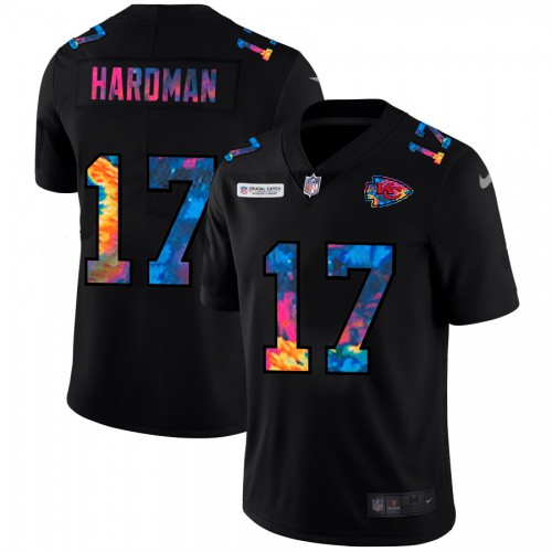 Kansas City Kansas City Chiefs #17 Mecole Hardman Men's Multi-Color Black 2020 Crucial Catch Vapor Untouchable Limited Jersey Men's