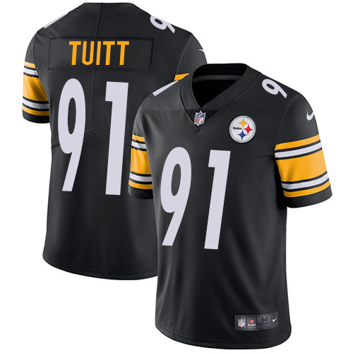 Pittsburgh Steelers #91 Stephon Tuitt Black Team Color Youth Stitched Vapor Untouchable Limited Jersey Youth