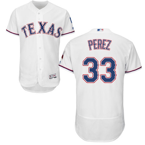 Texas Rangers #33 Martin Perez White Flexbase Authentic Collection Stitched Jersey Men's