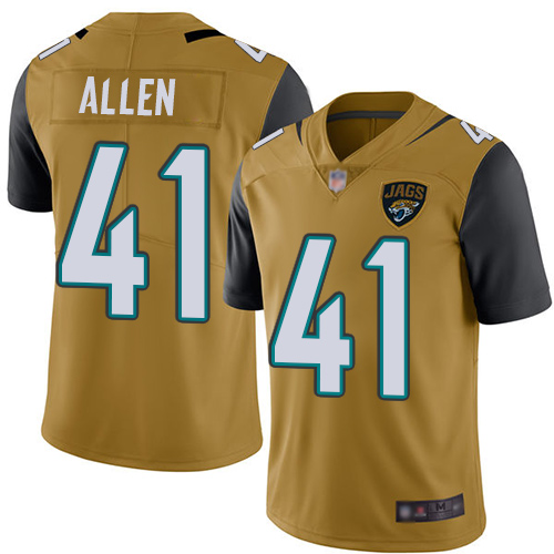 Jaguars #41 Josh Allen Gold Men's Stitched Limited Rush Jersey