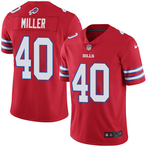 Bills #40 Von Miller Red Men's Stitched Elite Rush Jersey