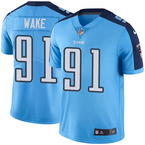 Tennessee Titans #91 Cameron Wake Light Blue Men's Stitched Limited Rush Jersey Men's
