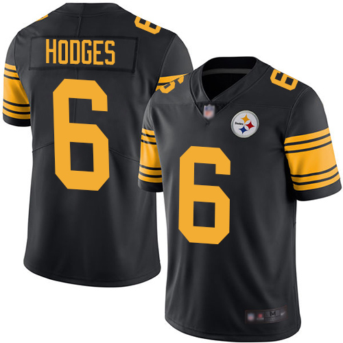 Pittsburgh Steelers #6 Devlin Hodges Black Men's Stitched Limited Rush Jersey Men's