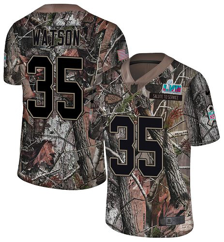 Chiefs #35 Jaylen Watson Camo Super Bowl LVII Patch Youth Stitched Limited Rush Realtree Jersey