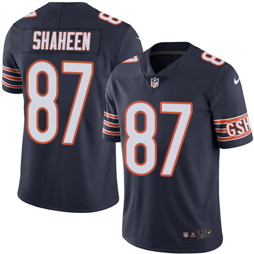 Chicago Bears #87 Adam Shaheen Navy Blue Team Color Men's Stitched Vapor Untouchable Limited Jersey Men's