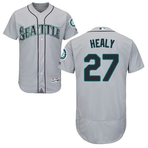 Seattle Mariners #27 Ryon Healy Grey Flexbase Authentic Collection Stitched Jersey Men's