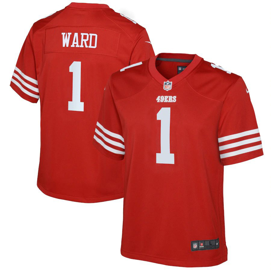 San Francisco 49ers #1 Jimmie Ward Scarlet Youth 2022-23 Game Jersey