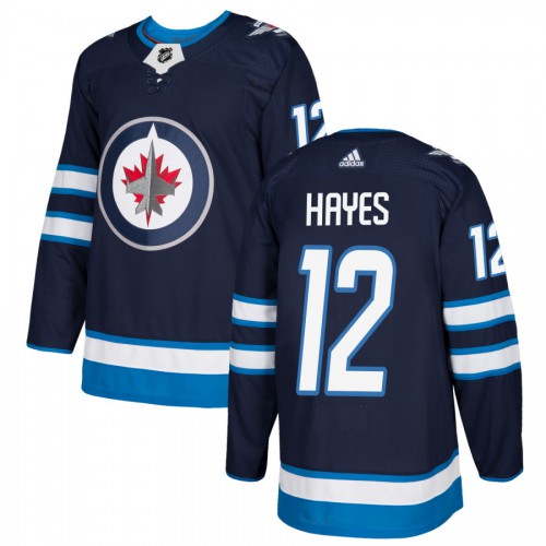 Adidas Winnipeg Jets #12 Kevin Hayes Navy Blue Home Authentic Stitched Jersey Men's