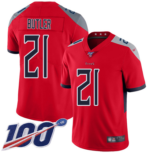 Tennessee Titans #21 Malcolm Butler Red Men's Stitched Limited Inverted Legend 100th Season Jersey Men's
