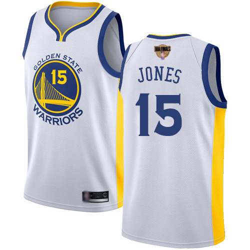 Golden State Warriors #15 Damian Jones White 2019 Finals Bound Swingman Association Edition Jersey Mens