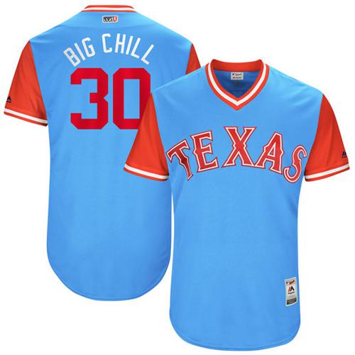 Texas Rangers #30 Nomar Mazara Light Blue 