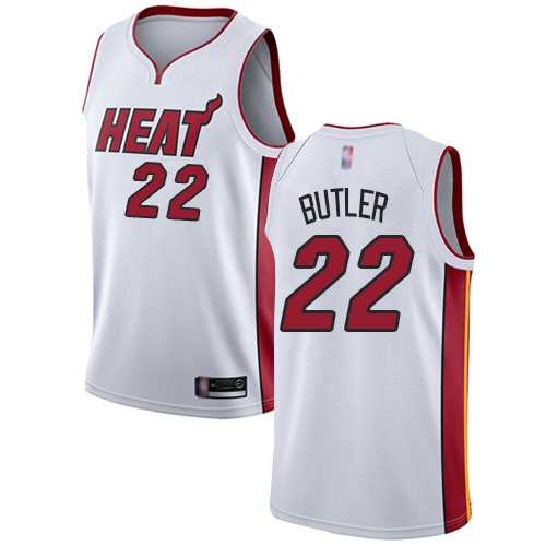 Miami Heat #22 Jimmy Butler White Womens Swingman Association Edition Jersey Womens