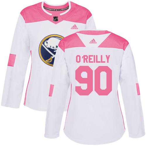 Adidas Buffalo Sabres #90 Ryan O'Reilly White/Pink Authentic Fashion Women's Stitched Jersey Womens
