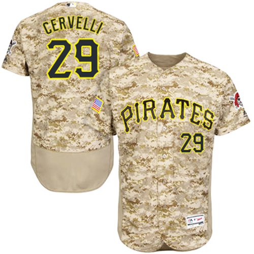 Pittsburgh Pirates #29 Francisco Cervelli Camo Flexbase Authentic Collection Stitched Jersey Men's