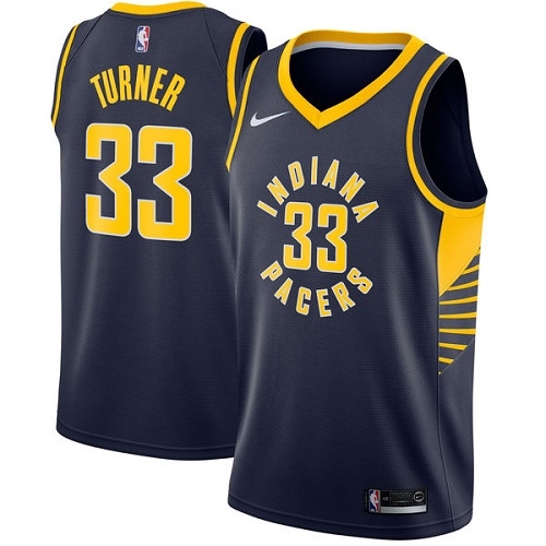 Indiana Pacers #33 Myles Turner Navy Blue Youth Swingman Icon Edition Jersey Youth