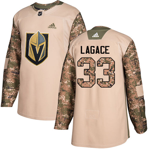 Adidas Golden Vegas Golden Knights #33 Maxime Lagace Camo Authentic 2017 Veterans Day Stitched Youth Jersey Youth