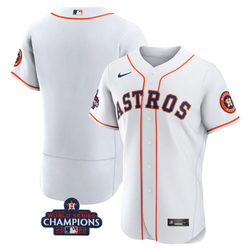 Houston Astros Blank White 2022 World Series Champions Flex Base Stitched Men's Jersey