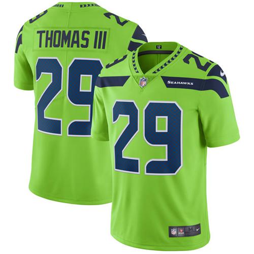 Seattle Seahawks #29 Earl Thomas III Green Men's Stitched Limited Rush Jersey Men's
