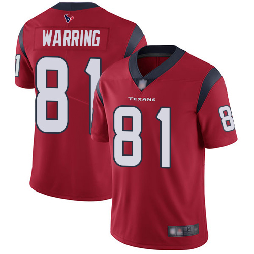 Houston Texans #81 Kahale Warring Red Alternate Men's Stitched Vapor Untouchable Limited Jersey Men's