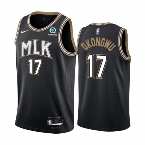Atlanta Hawks #17 Onyeka Okongwu Black Youth Swingman 2020-21 City Edition Jersey Youth