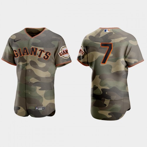 San Francisco San Francisco Giants #7 Donovan Solano Men's 2021 Armed Forces Day Authentic Jersey -Camo Men's