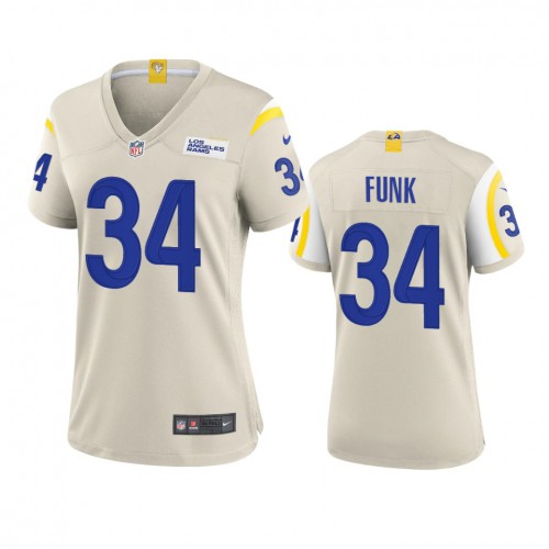 Los Angeles Los Angeles Rams #34 Jake Funk Women's Game Jersey - Bone Womens