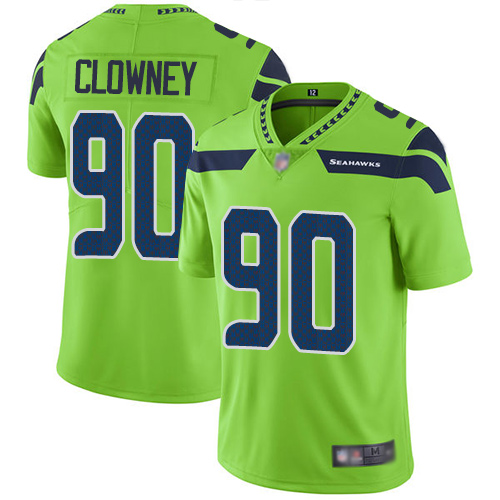 Seattle Seahawks #90 Jadeveon Clowney Green Men's Stitched Limited Rush Jersey Men's