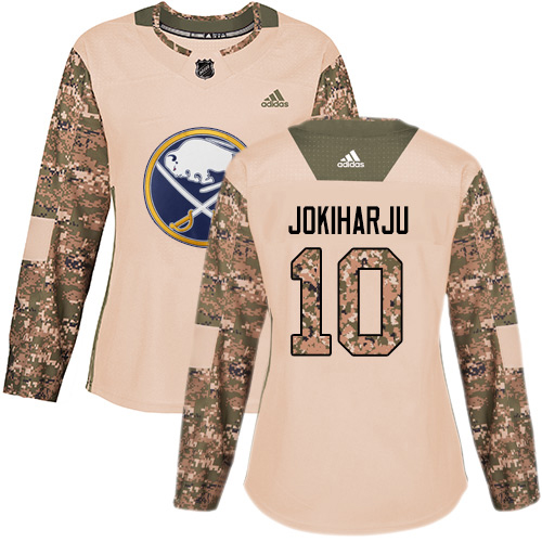 Adidas Buffalo Sabres #10 Henri Jokiharju Camo Authentic 2017 Veterans Day Women's Stitched Jersey Womens