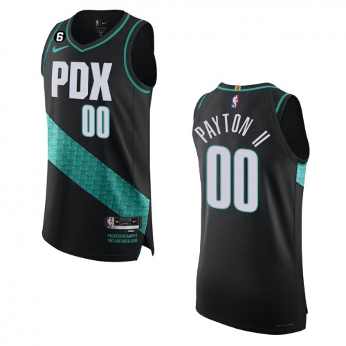 Portland Trail Portland Trail Blazers #00 Gary Payton II Black 2022-23 Authentic Jersey - City Edition Mens