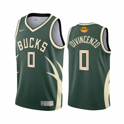 Milwaukee Milwaukee Bucks #0 Donte DiVincenzo Mens 2021 Finals Bound Swingman Earned Edition Jersey Green Mens